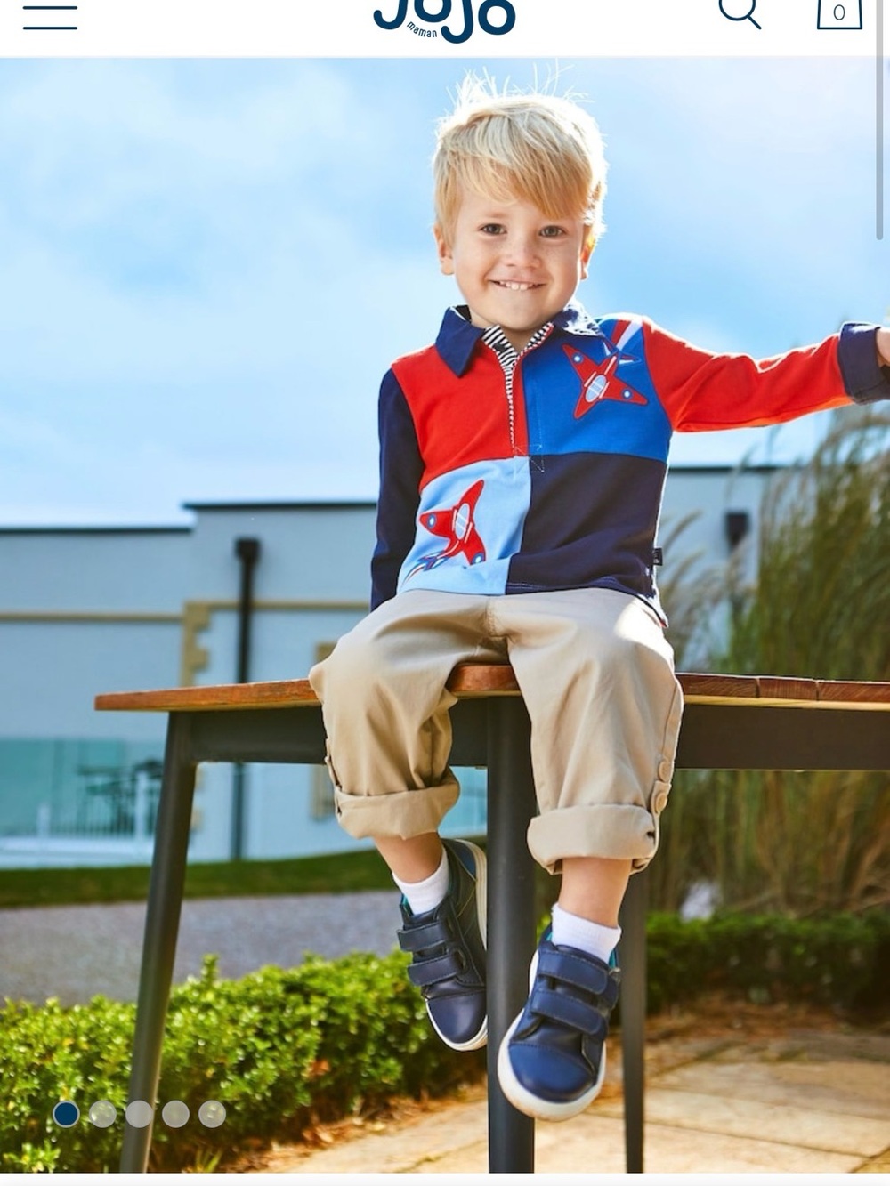 Jojo Mamn Bebe Natural Twill Convertible Chinos Size 5-6
